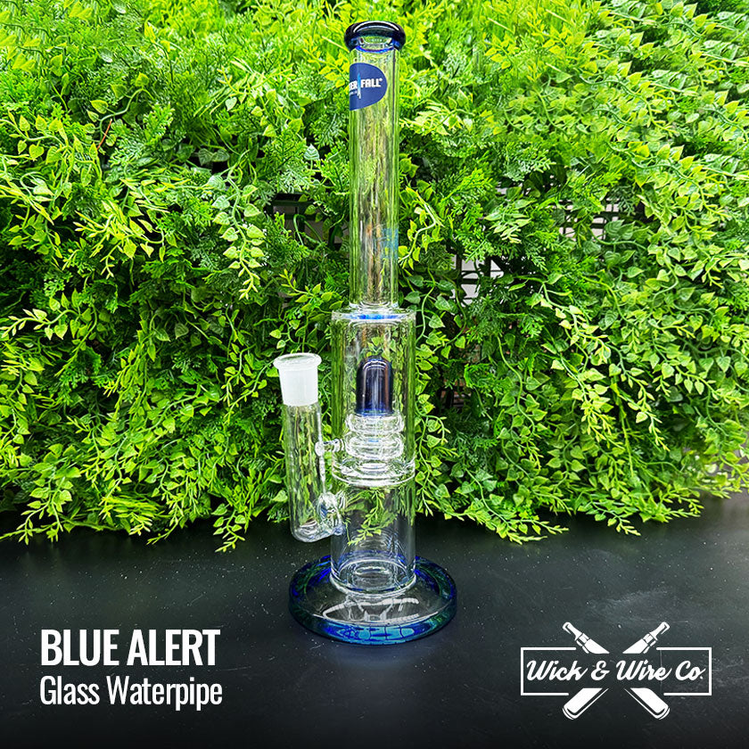 Buy Blue Alert Glass Waterpipe - Wick and Wire Co, Melbourne Australia