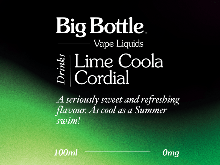 Buy Lime Coola Cordial by Big Bottle Vape Liquids - Wick And Wire Co Melbourne Vape Shop, Victoria Australia